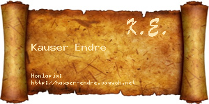 Kauser Endre névjegykártya